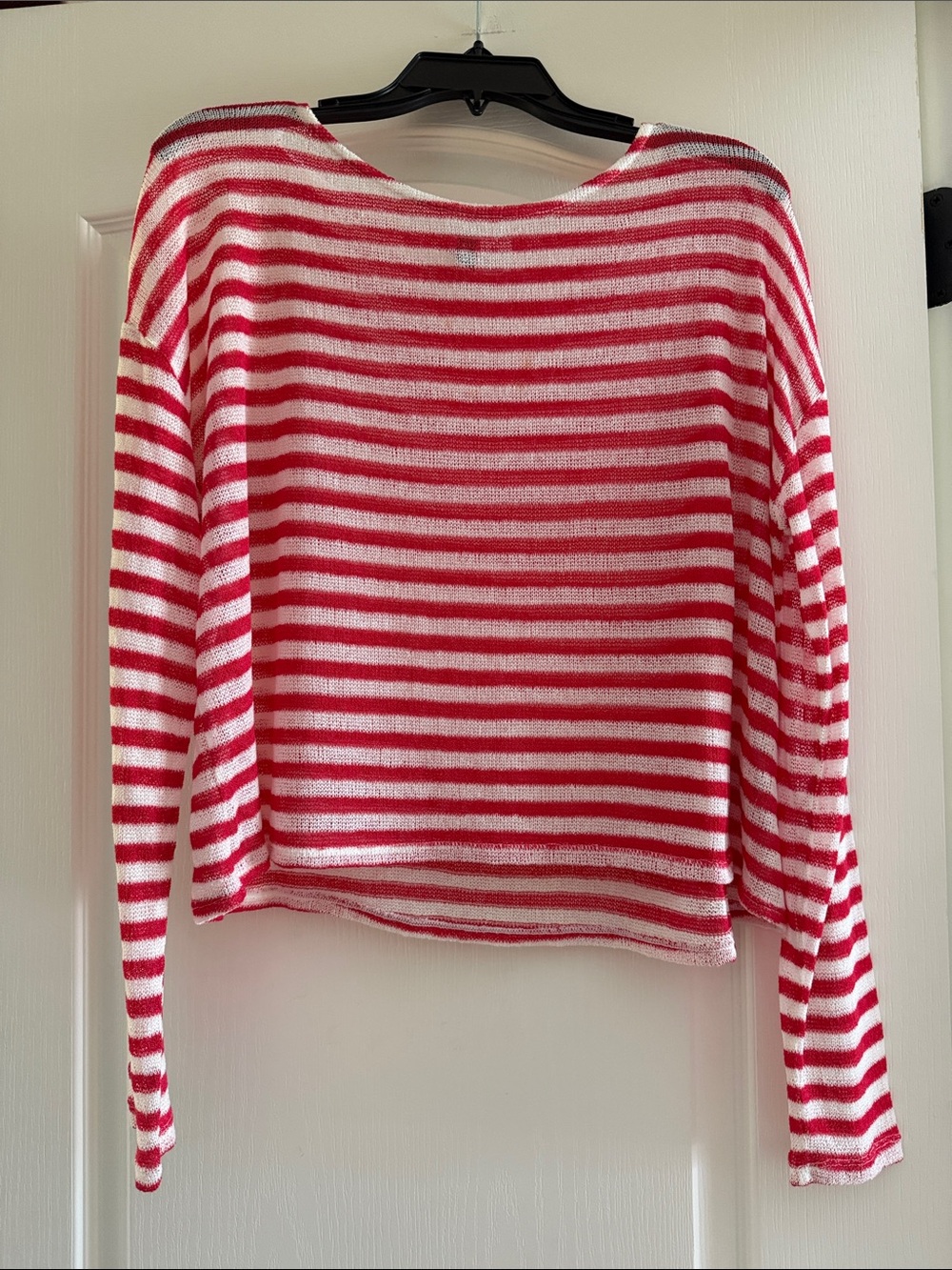 H&M Red and White Striped Knit Top